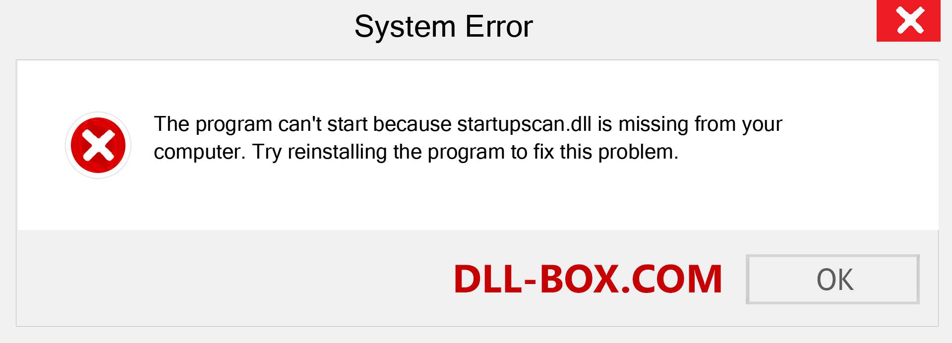  startupscan.dll file is missing?. Download for Windows 7, 8, 10 - Fix  startupscan dll Missing Error on Windows, photos, images
